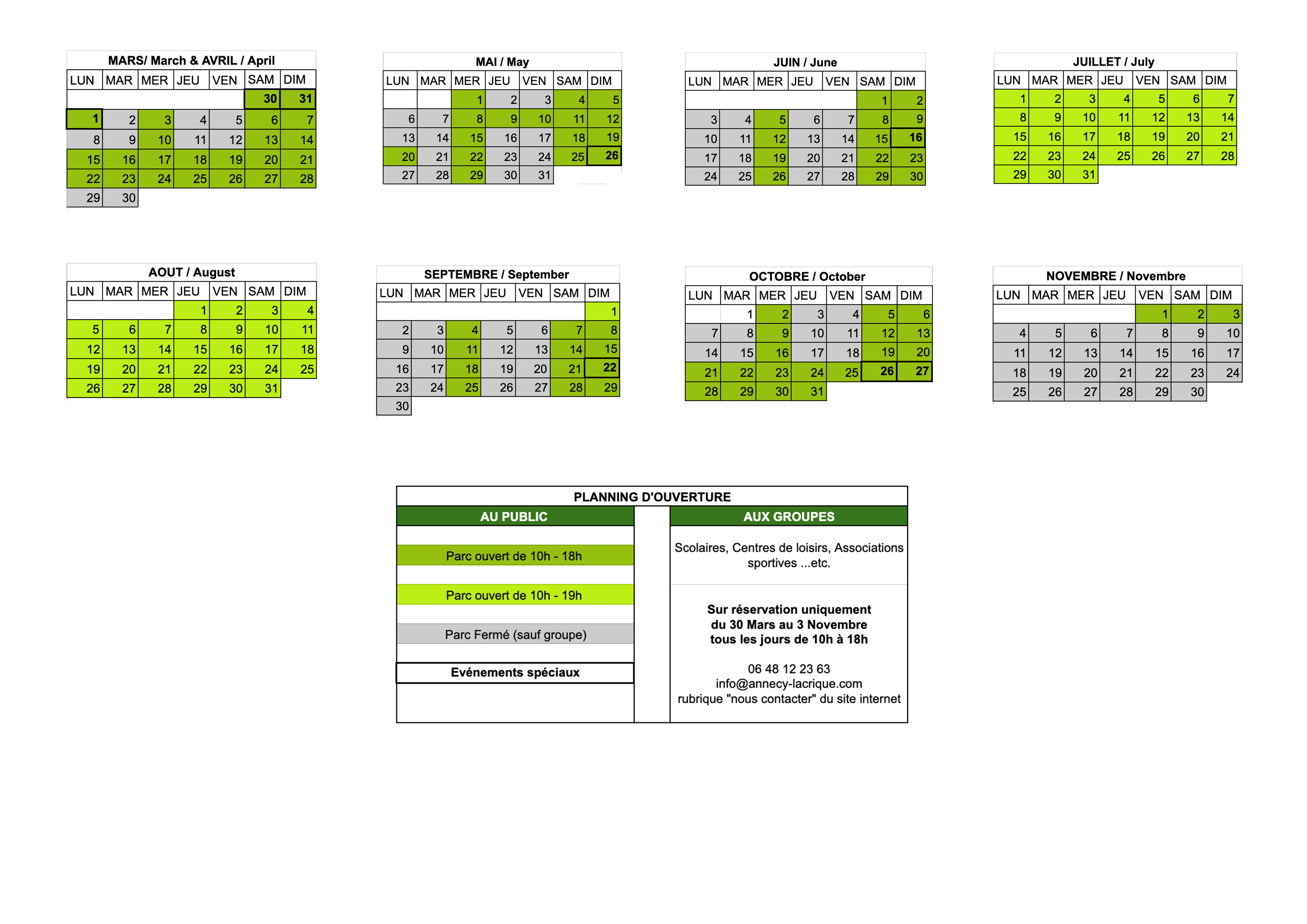 Calendrierouverture